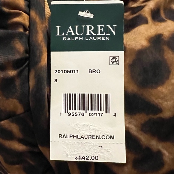 LAUREN RALPH LAUREN Women's Brown Stretch Ruched Bandeau One Piece Swimsuit - Picture 10 of 10